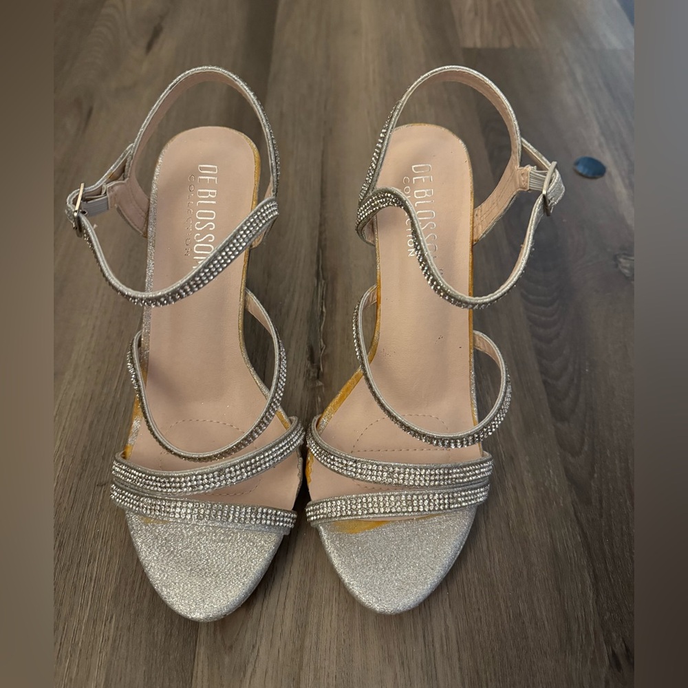 De Blossom Collection Glittering Silver Heels